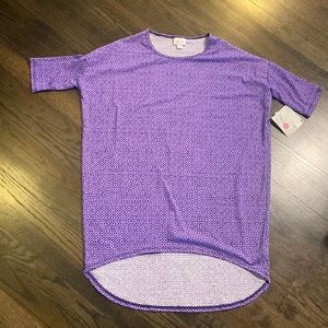 LuLaRoe Irma XXS Purple Blue Geometric NEW NWT Shirt Tunic